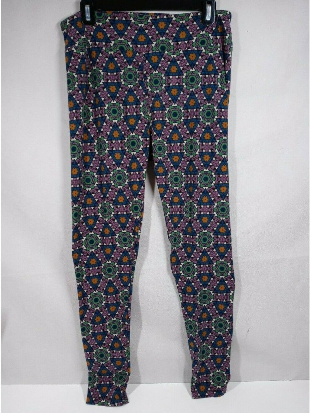 Lularoe Women's Tall & Curvy Leggings With Colorful Mosaic Shapes Design